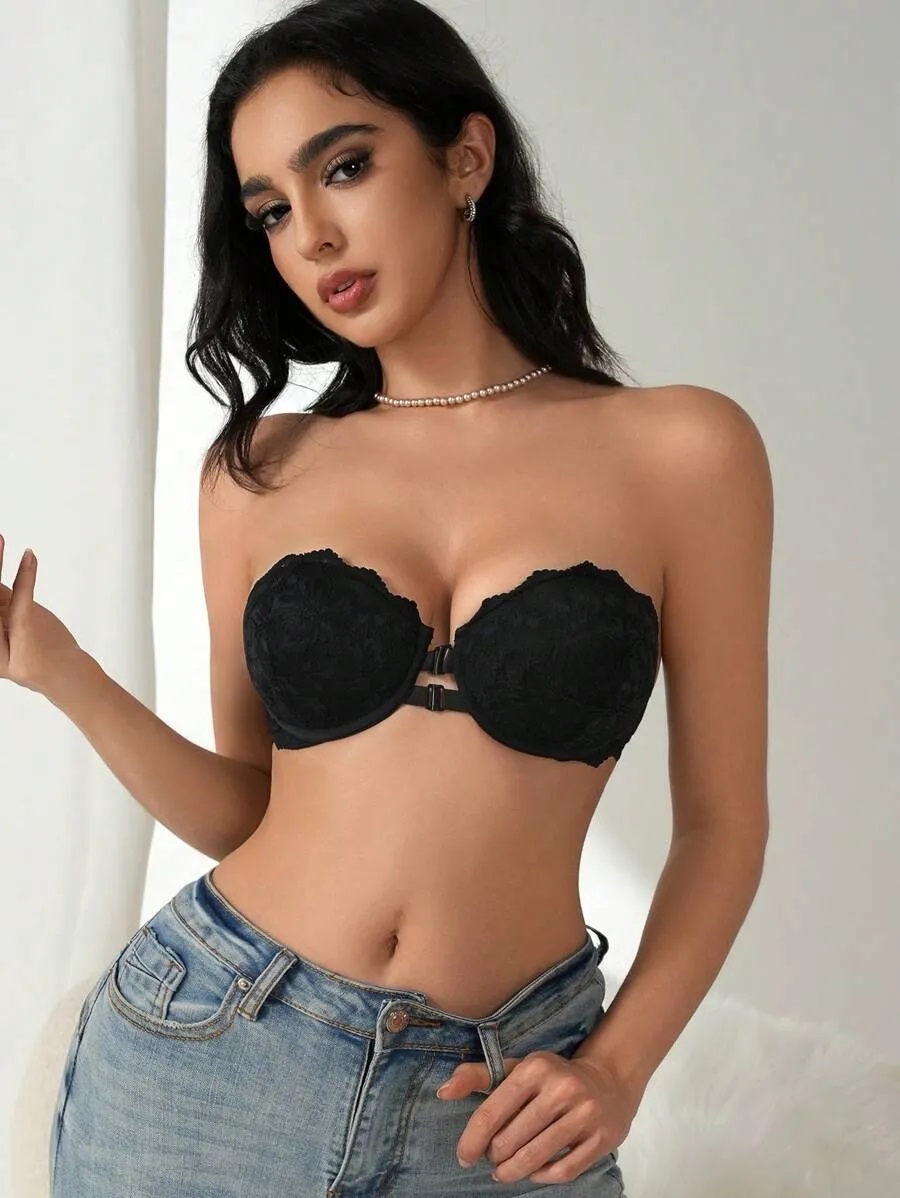 Луксозен дамски сутиен с push up ефект предно закопчаване 5683 от Via Vendiz в черно Луксозен дамски сутиен с push up ефект предно закопчаване 5683 от Via Vendiz в черно